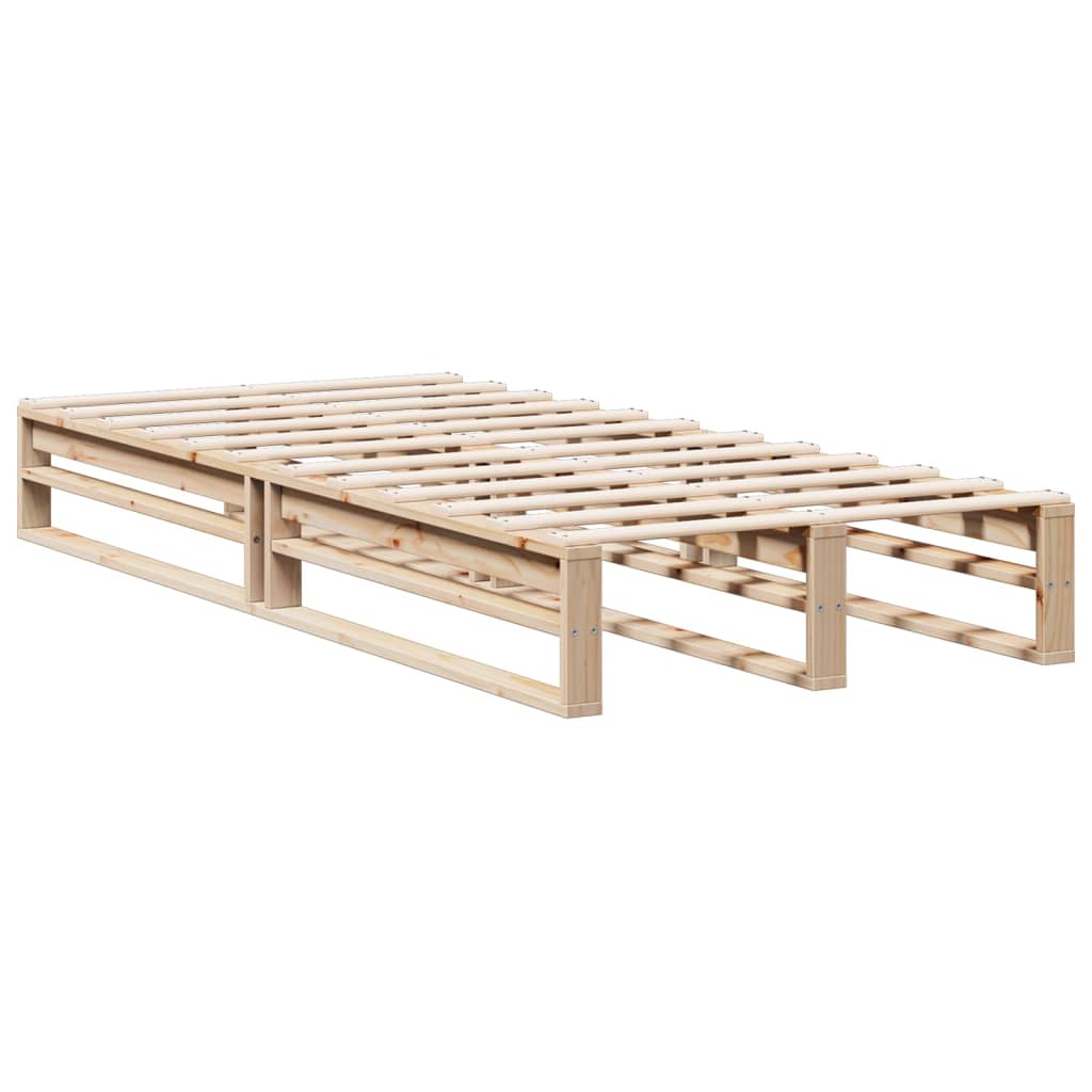 Cama com estante sem colchão 75x190 cm pinho maciço