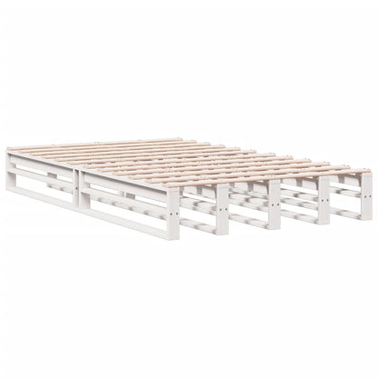 Cama com estante sem colchão 135x190 cm pinho maciço branco