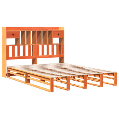 Cama com estante sem colchão 140x190 cm pinho maciço