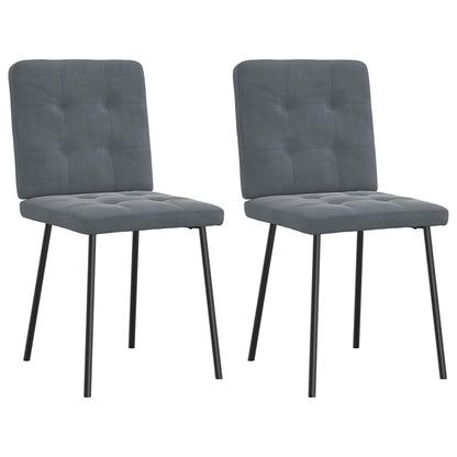 Cadeiras de jantar 2 pcs veludo cinzento-escuro