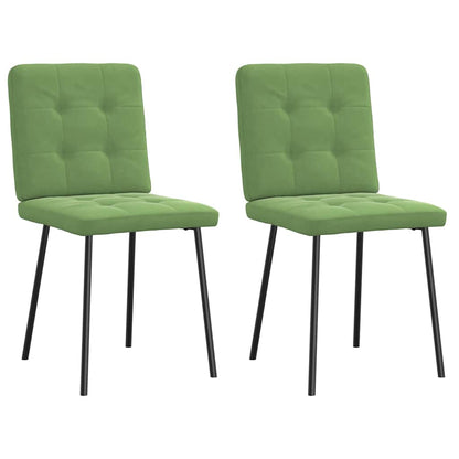 Cadeiras de jantar 2 pcs veludo verde-claro