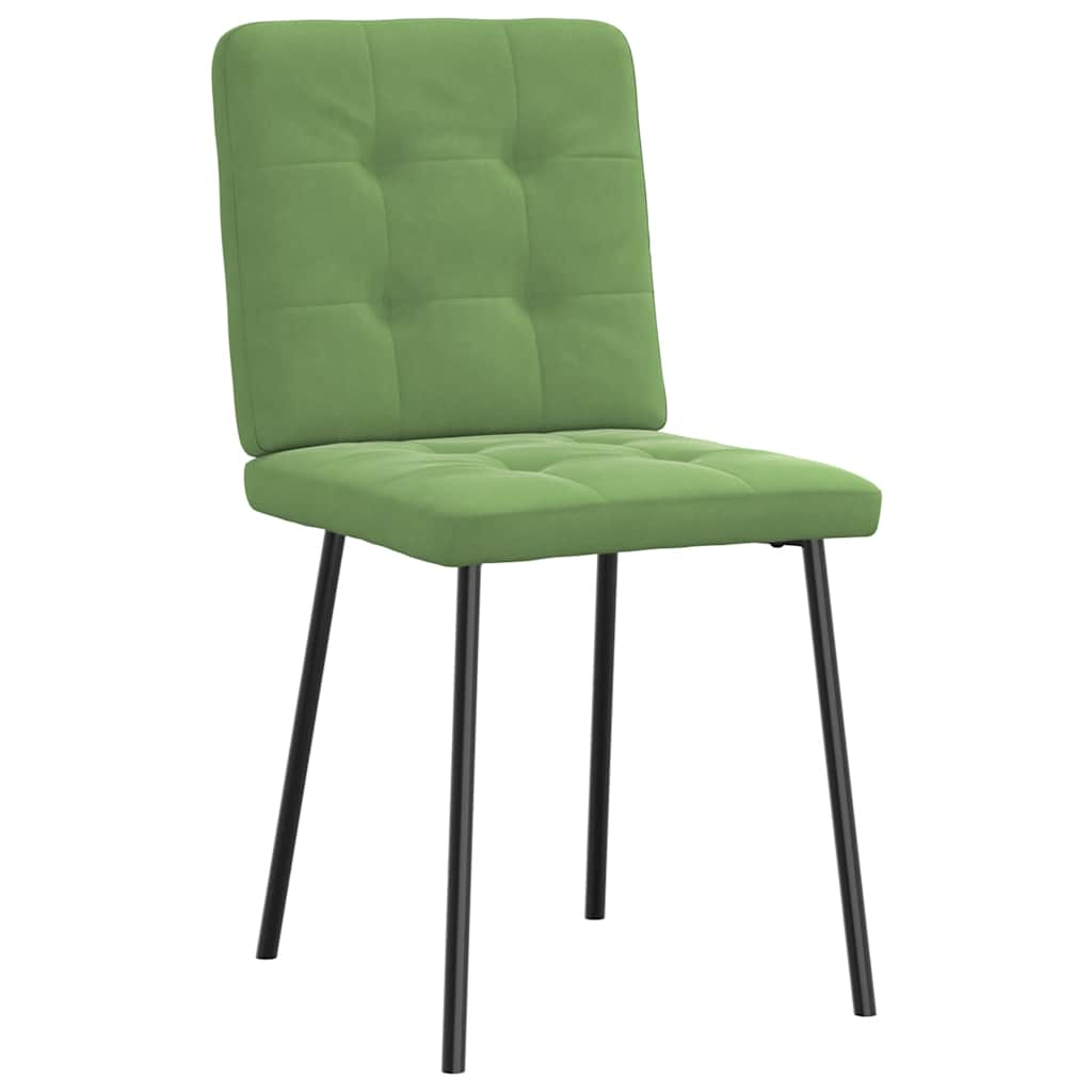 Cadeiras de jantar 2 pcs veludo verde-claro