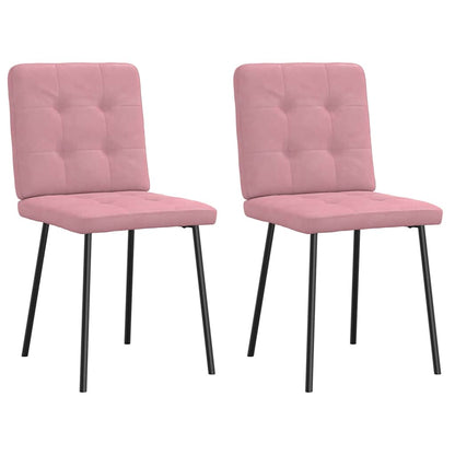 Cadeiras de jantar 2 pcs veludo rosa