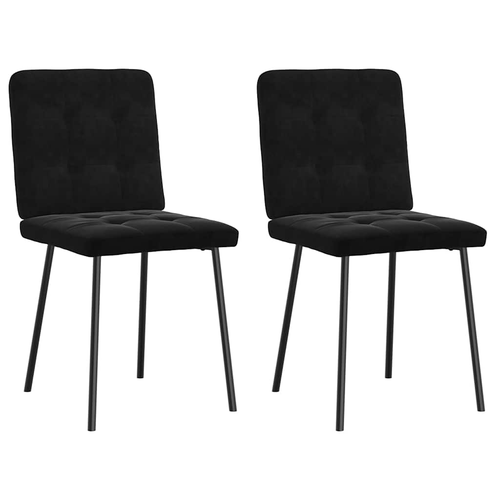 Cadeiras de jantar 2 pcs veludo preto