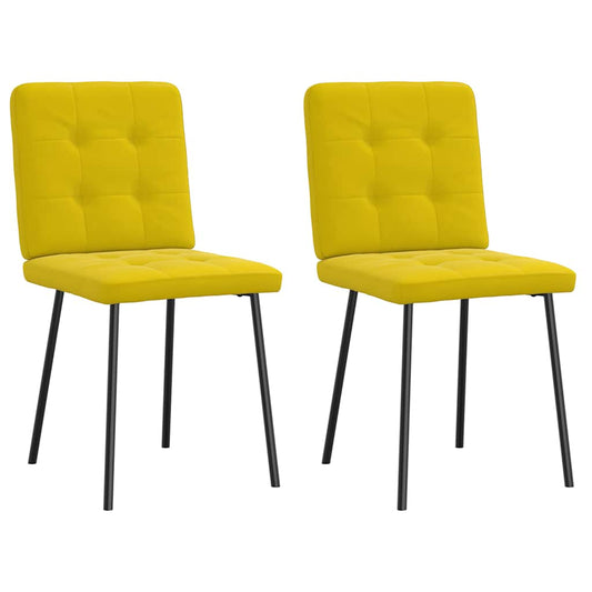 Cadeiras de jantar 2 pcs veludo amarelo