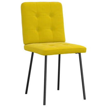 Cadeiras de jantar 2 pcs veludo amarelo