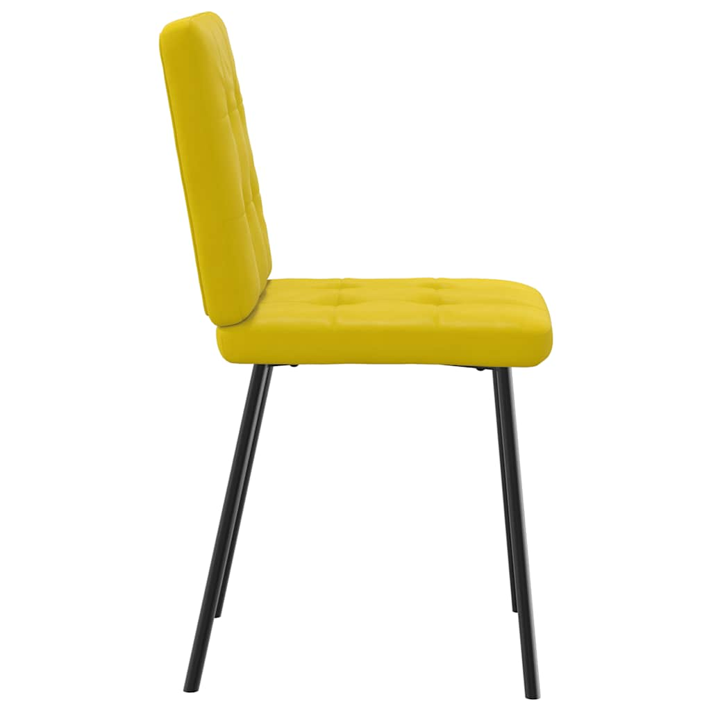 Cadeiras de jantar 2 pcs veludo amarelo