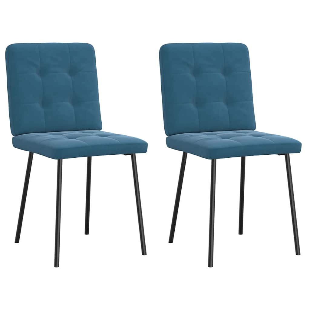 Cadeiras de jantar 2 pcs veludo azul