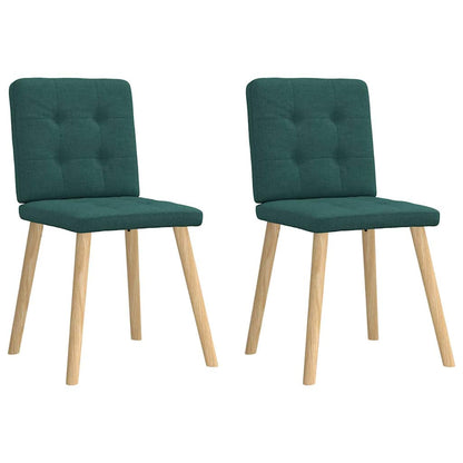 Cadeiras de jantar 2 pcs tecido verde-escuro