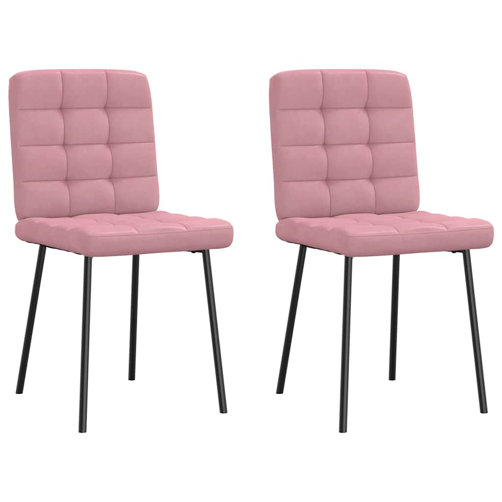 Cadeiras de jantar 2 pcs veludo rosa