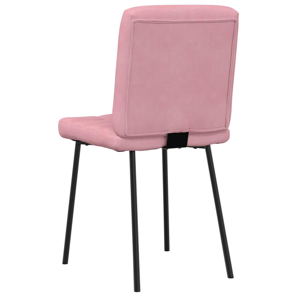 Cadeiras de jantar 2 pcs veludo rosa