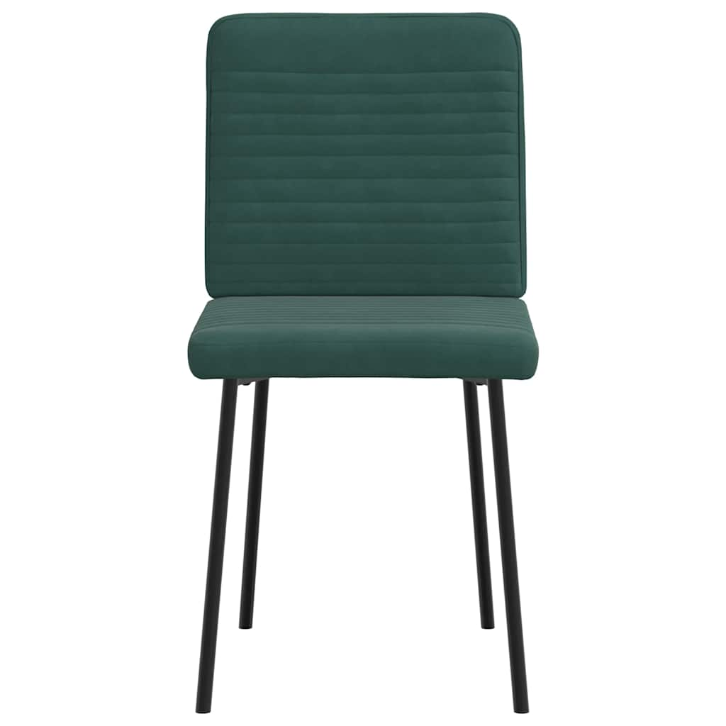 Cadeiras de jantar 2 pcs veludo verde-escuro