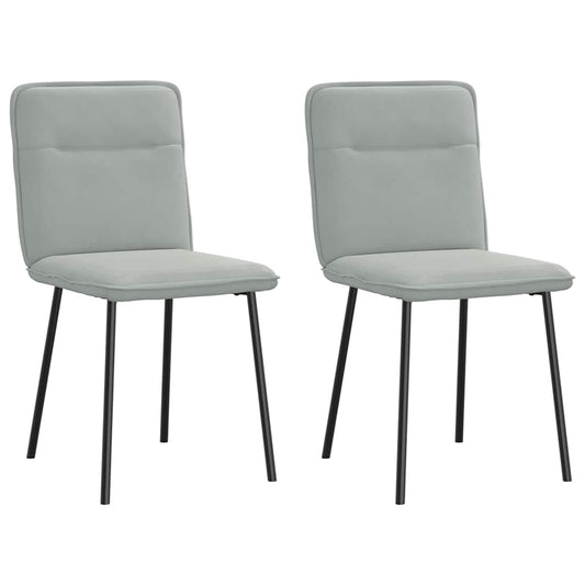 Cadeiras de jantar 2 pcs veludo cinzento-claro