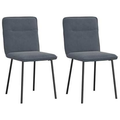 Cadeiras de jantar 2 pcs veludo cinzento-escuro