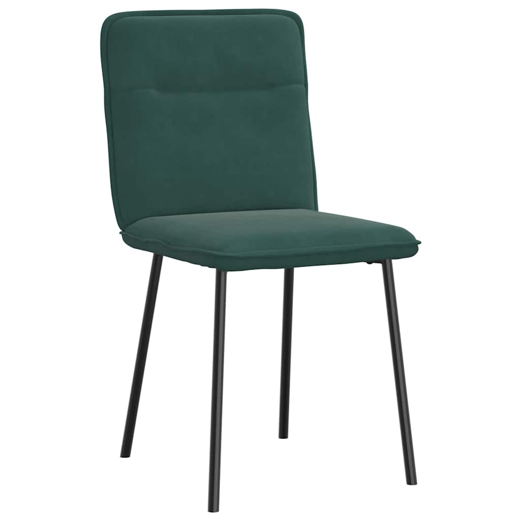 Cadeiras de jantar 2 pcs veludo verde-escuro