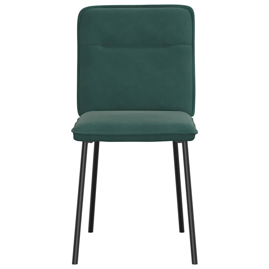 Cadeiras de jantar 2 pcs veludo verde-escuro