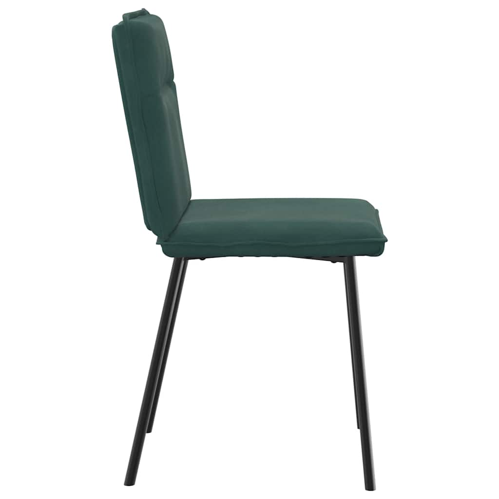 Cadeiras de jantar 2 pcs veludo verde-escuro