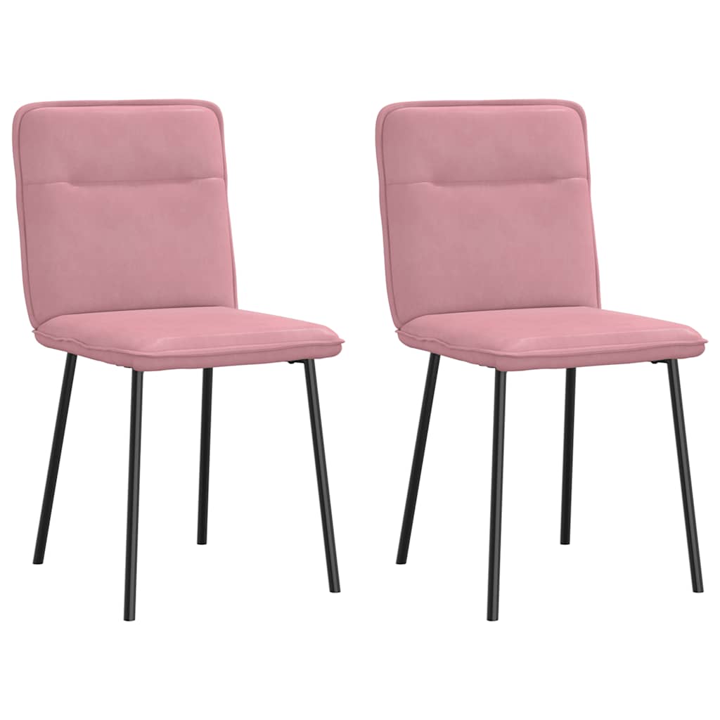 Cadeiras de jantar 2 pcs veludo rosa