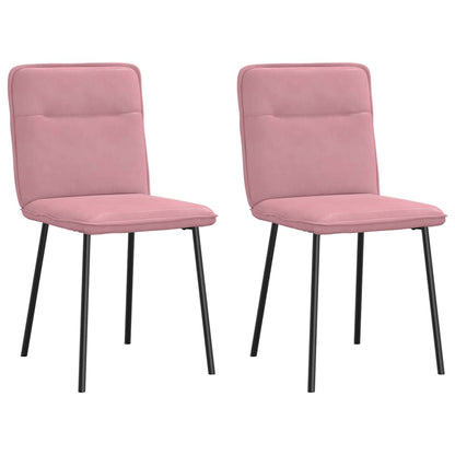 Cadeiras de jantar 2 pcs veludo rosa