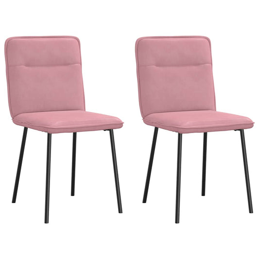 Cadeiras de jantar 2 pcs veludo rosa