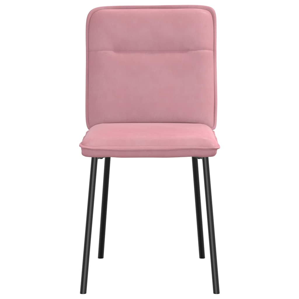 Cadeiras de jantar 2 pcs veludo rosa