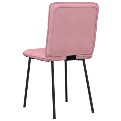 Cadeiras de jantar 2 pcs veludo rosa