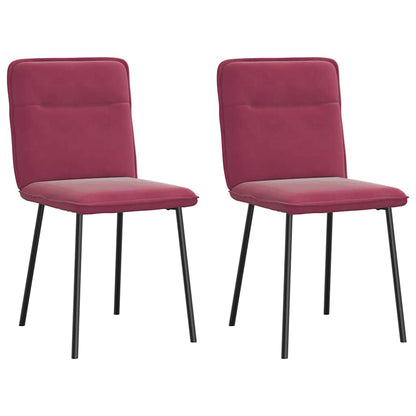 Cadeiras de jantar 2 pcs veludo vermelho tinto