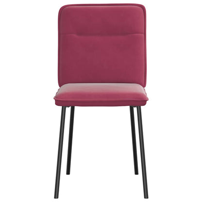 Cadeiras de jantar 2 pcs veludo vermelho tinto