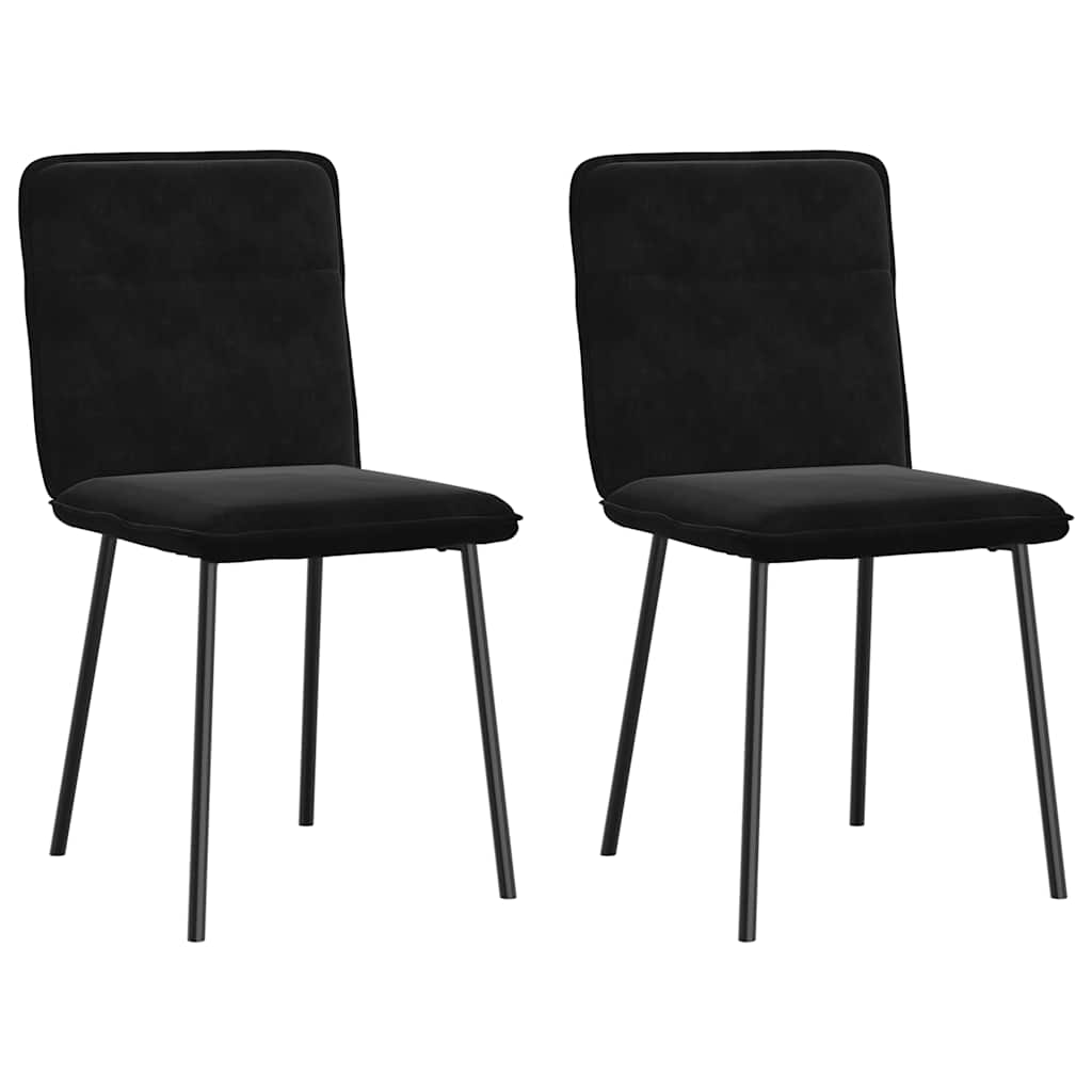 Cadeiras de jantar 2 pcs veludo preto