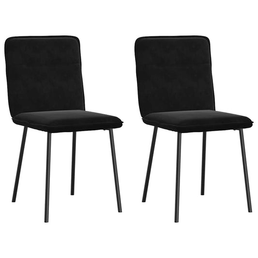 Cadeiras de jantar 2 pcs veludo preto