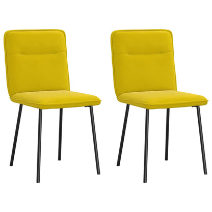 Cadeiras de jantar 2 pcs veludo amarelo