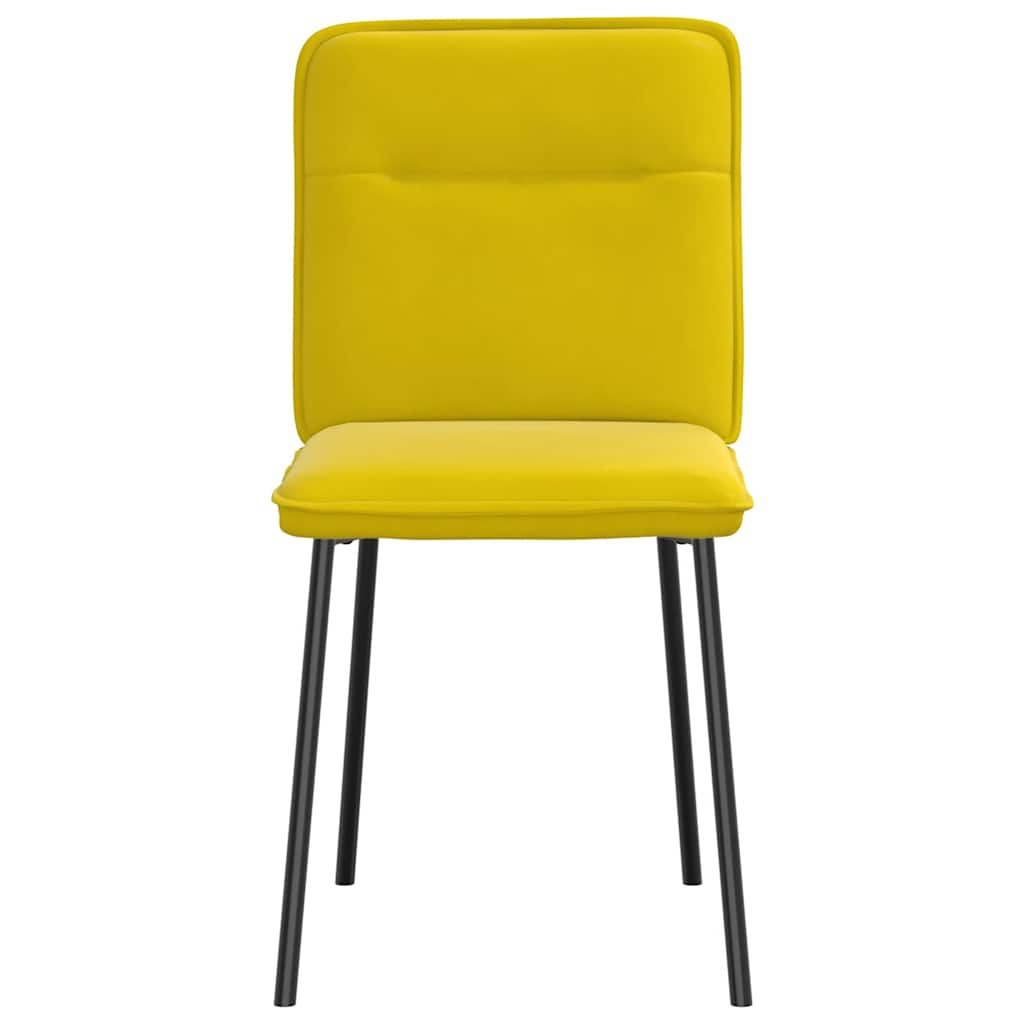 Cadeiras de jantar 2 pcs veludo amarelo