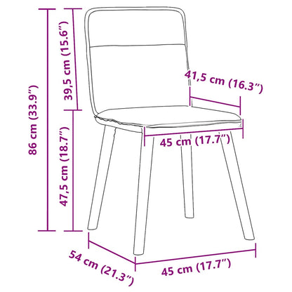 Cadeiras de jantar 2 pcs tecido cinzento-claro