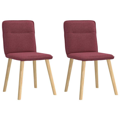 Cadeiras de jantar 2 pcs tecido vermelho tinto