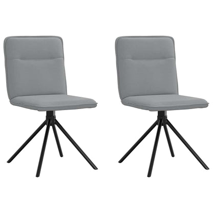 Cadeiras de jantar 2 pcs tecido cinzento-claro