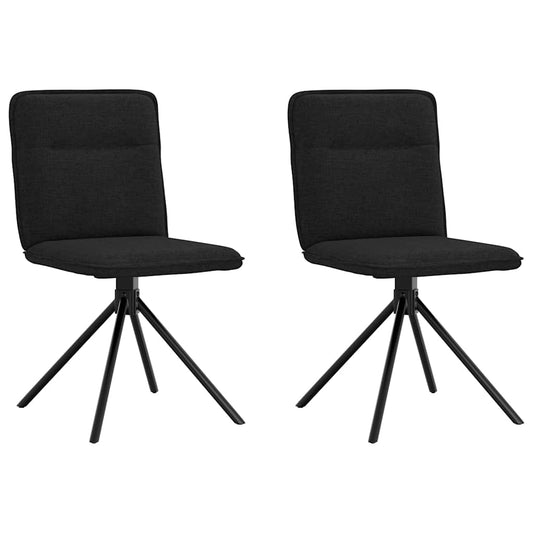 Cadeiras de jantar 2 pcs tecido preto