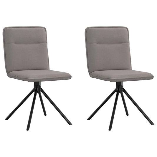 Cadeiras de jantar 2 pcs tecido cinzento-acastanhado