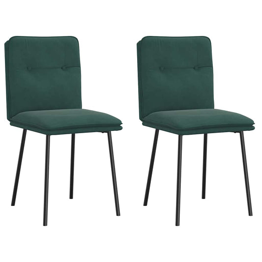 Cadeiras de jantar 2 pcs veludo verde-escuro