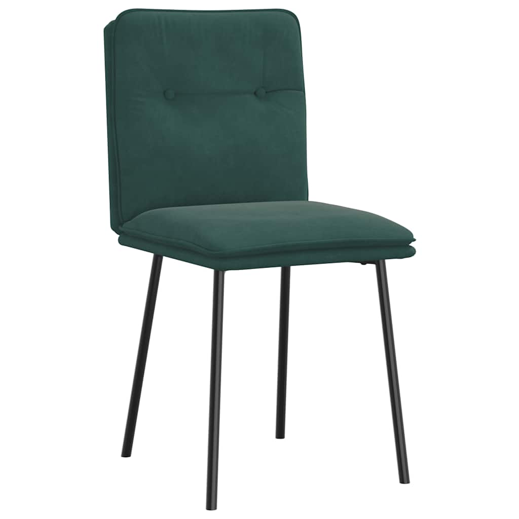 Cadeiras de jantar 2 pcs veludo verde-escuro