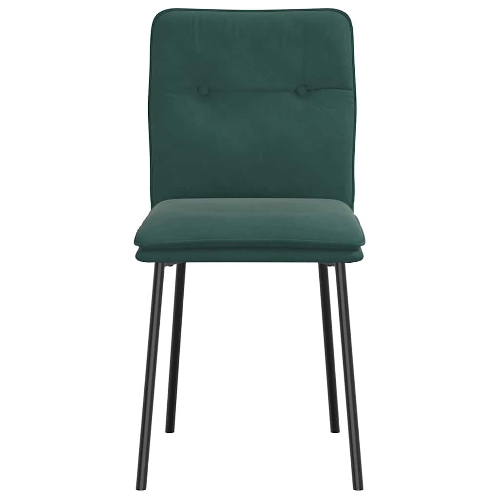 Cadeiras de jantar 2 pcs veludo verde-escuro