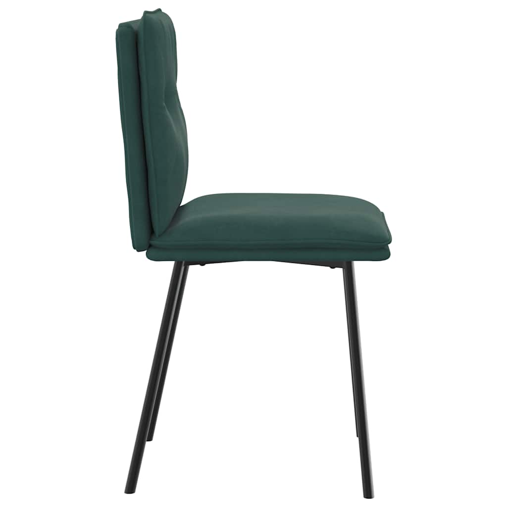 Cadeiras de jantar 2 pcs veludo verde-escuro