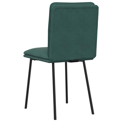 Cadeiras de jantar 2 pcs veludo verde-escuro