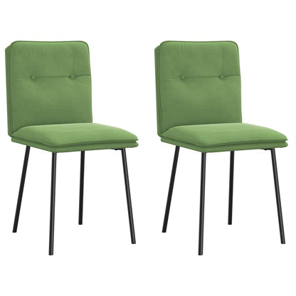 Cadeiras de jantar 2 pcs veludo verde-claro