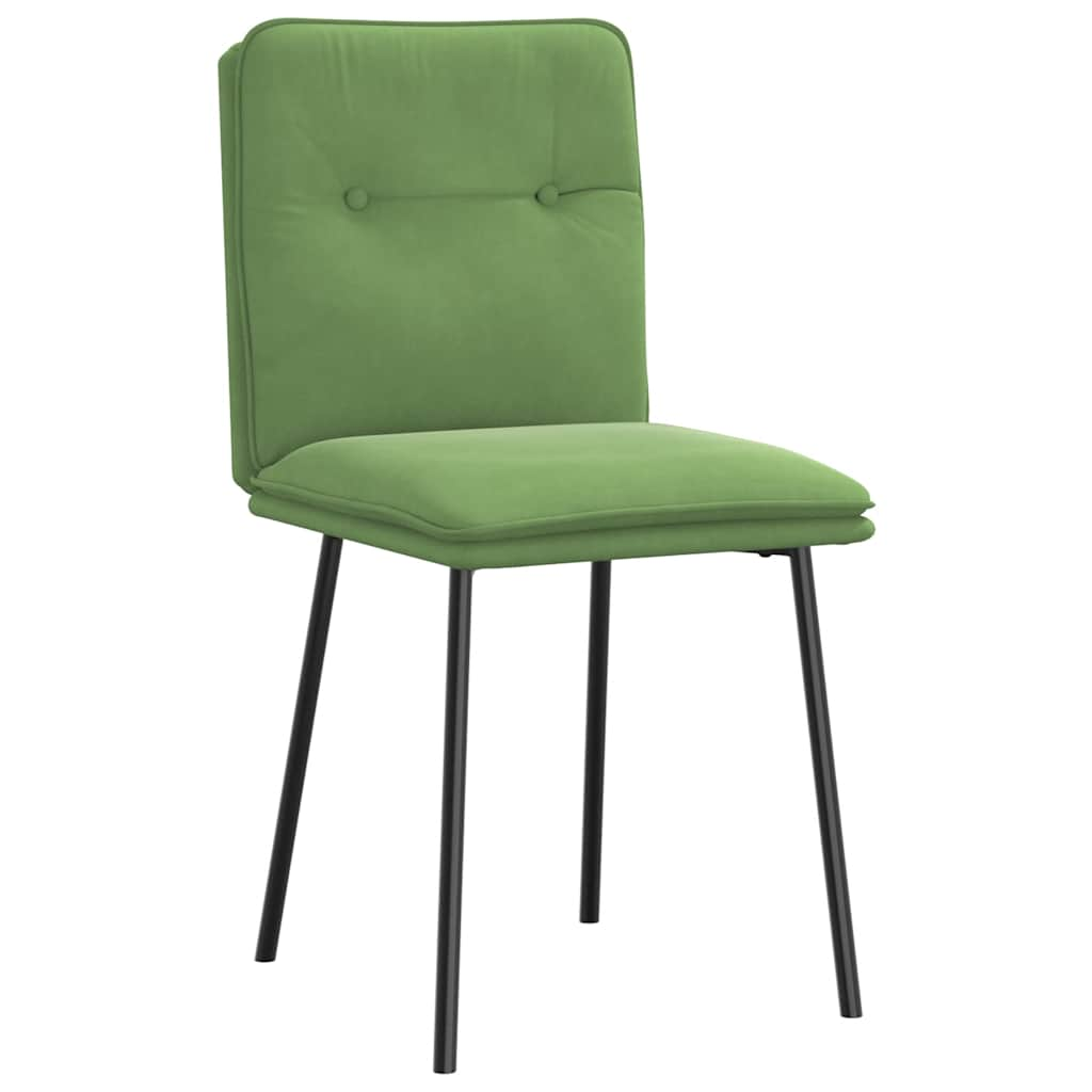 Cadeiras de jantar 2 pcs veludo verde-claro