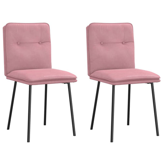 Cadeiras de jantar 2 pcs veludo rosa