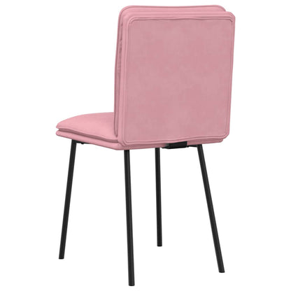 Cadeiras de jantar 2 pcs veludo rosa