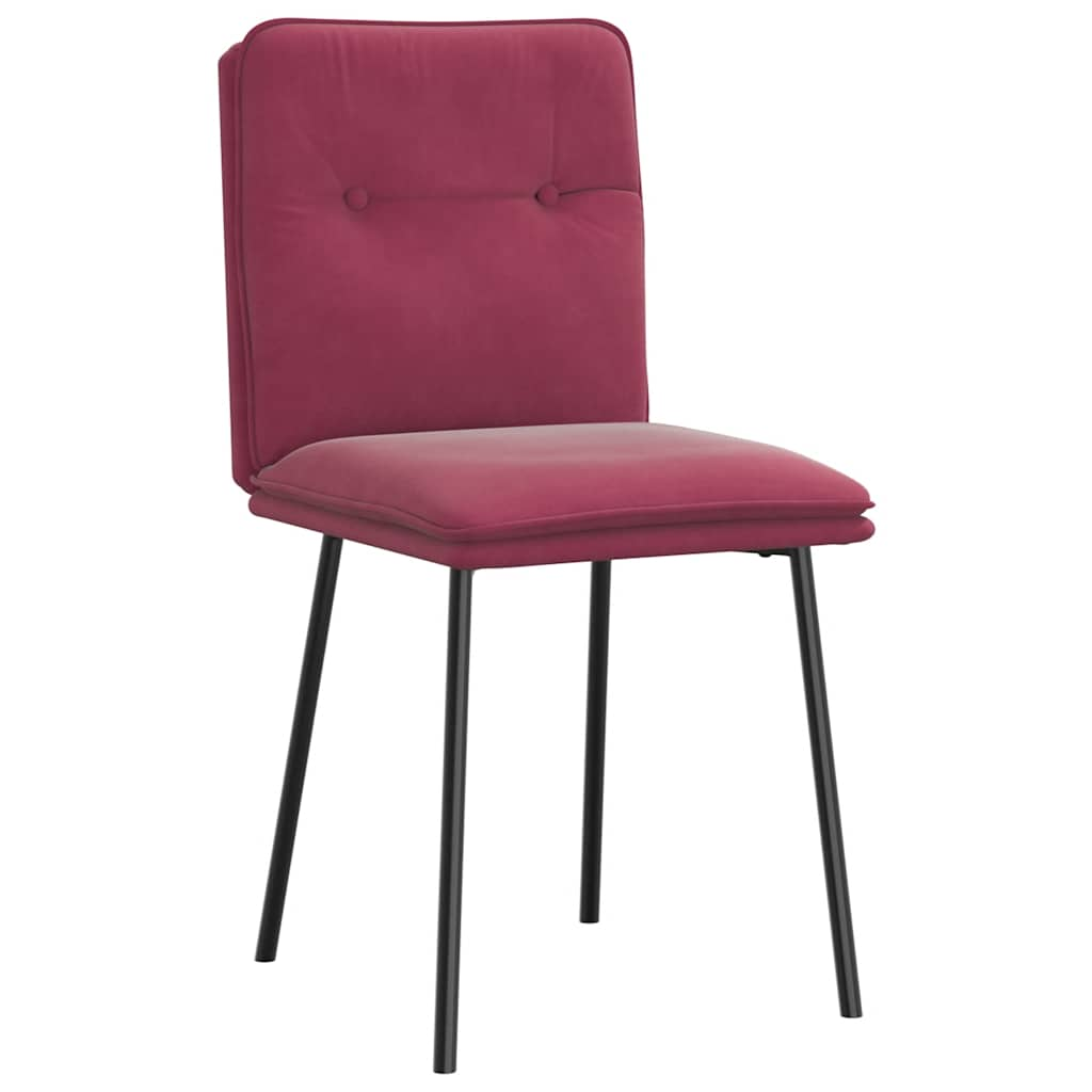 Cadeiras de jantar 2 pcs veludo vermelho tinto