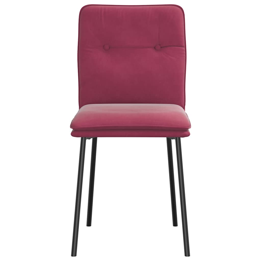 Cadeiras de jantar 2 pcs veludo vermelho tinto