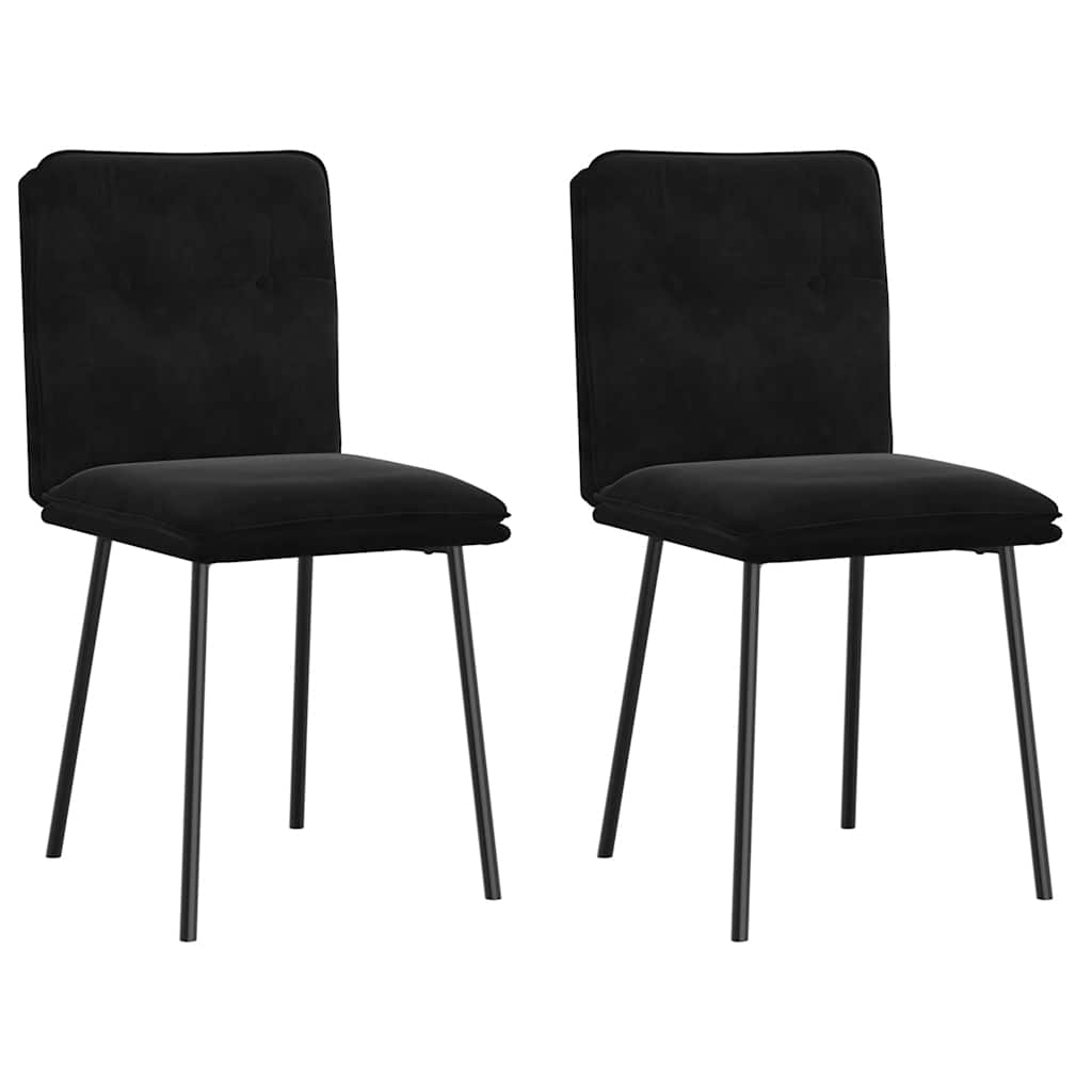 Cadeiras de jantar 2 pcs veludo preto