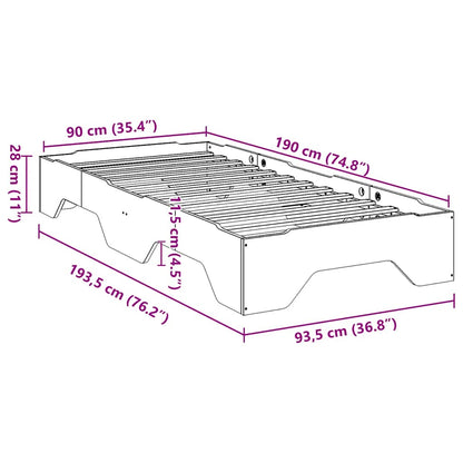 Cama sem colchão empilháveis 90x190 cm madeira maciça